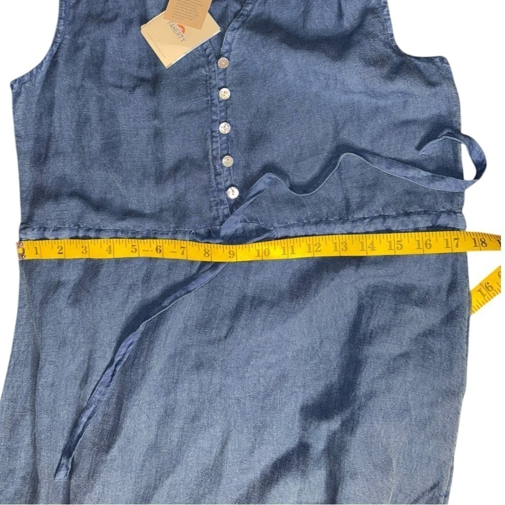 Faherty Ojai Linen Tencel Denim Midi Dress NWT Small Western Prairie Cottagecore - Picture 15 of 15